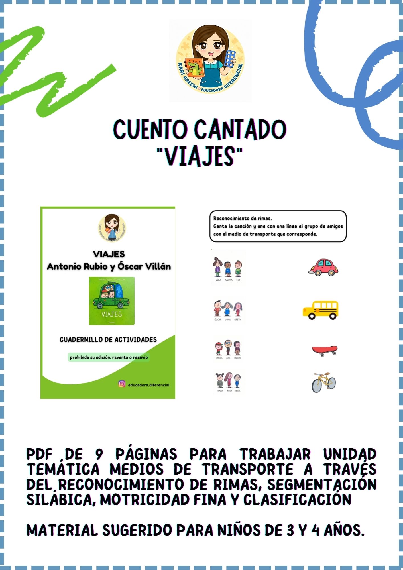 Ficha del catálogo: cuento cantado viajes
