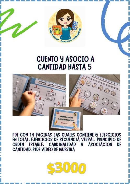 Ficha del catálogo: Cuento y asocio a cantidad hasta 5