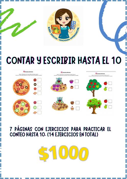 Ficha del catálogo: Contar y escribir hasta el 10