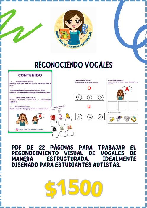 Ficha del catálogo: Reconociendo vocales