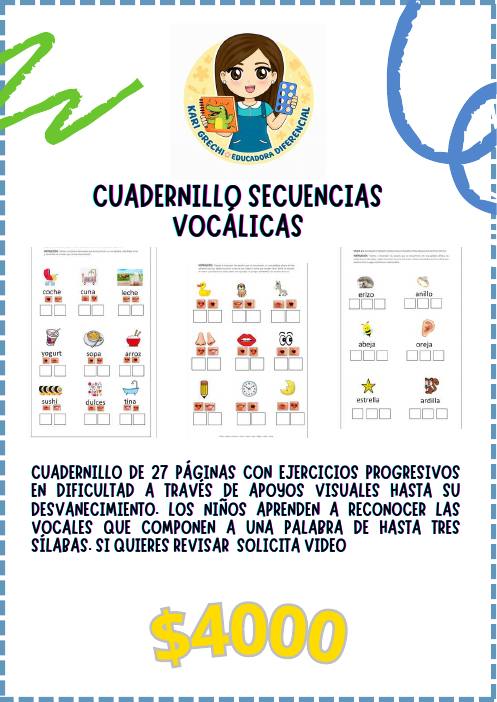Ficha del catálogo: Cuadernillo secuencias vocálicas