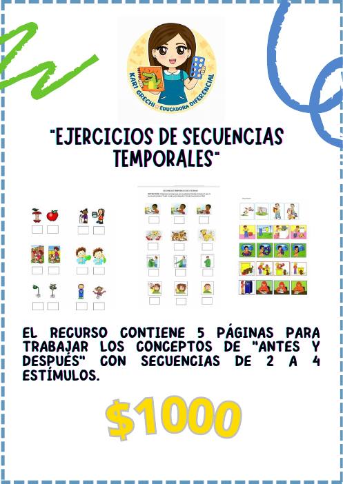 Ficha del catálogo: Ejercicios de secuencias temporales