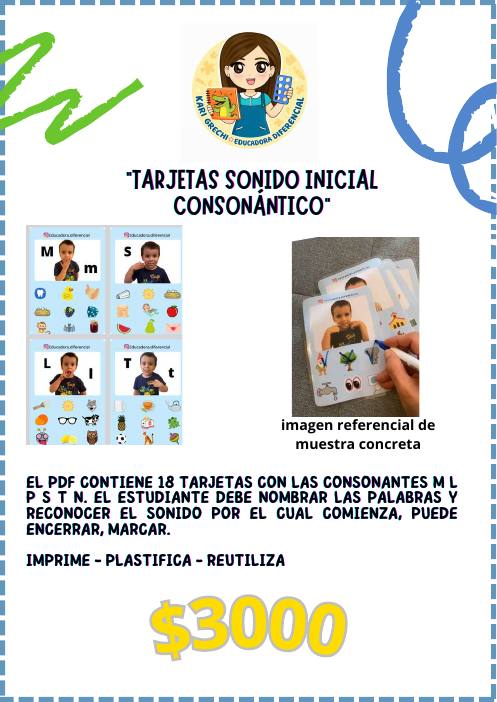 Ficha del catálogo: Tarjetas sonido inicial consonántico