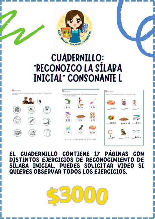 Ficha del catálogo: Reconozco la sílaba inicial L