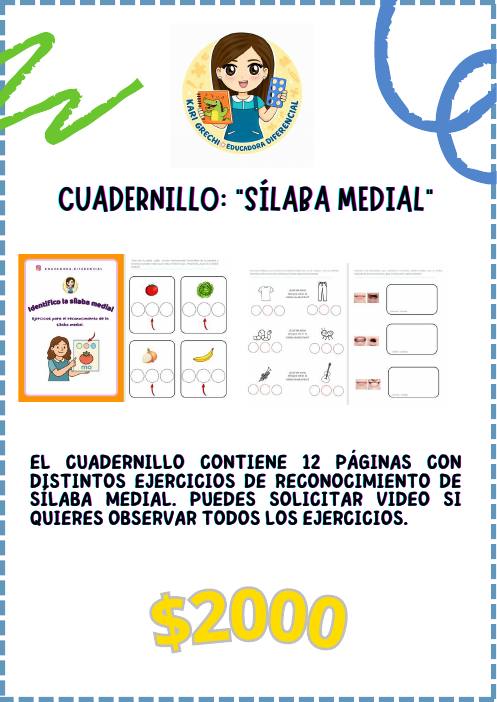 Ficha del catálogo: Cuadernillo sílaba medial