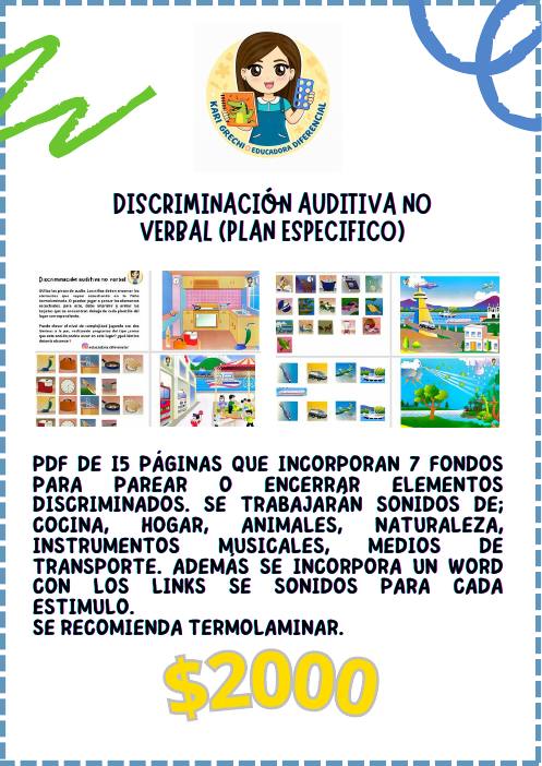 Ficha del catálogo: Discriminación auditiva no verbal