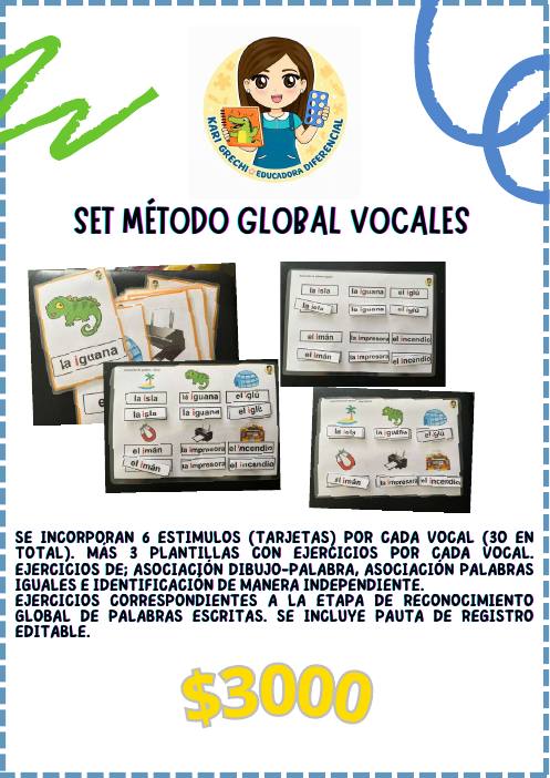 Ficha del catálogo: Set método global vocales