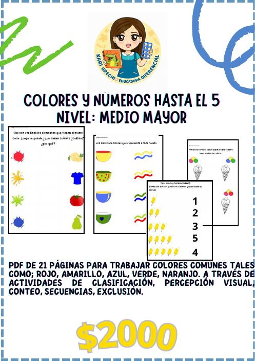Ficha del catálogo: Colores y números hasta el 5