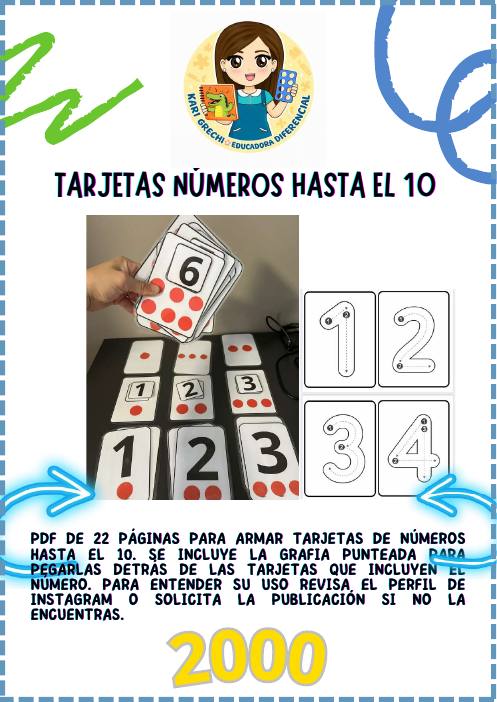 Ficha del catálogo: Tarjetas números hasta el 10