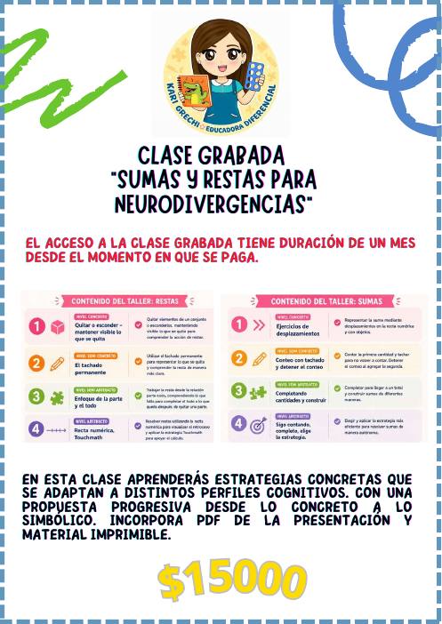 Clase de sumas y restas para neurodivergencias